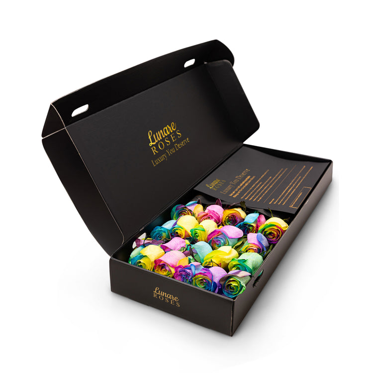 Vibrant Fresh Luxury Roses UK | Rainbow Roses Delivery