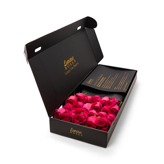 Luxury Fresh Dark Pink Roses UK | Signature Rose Box