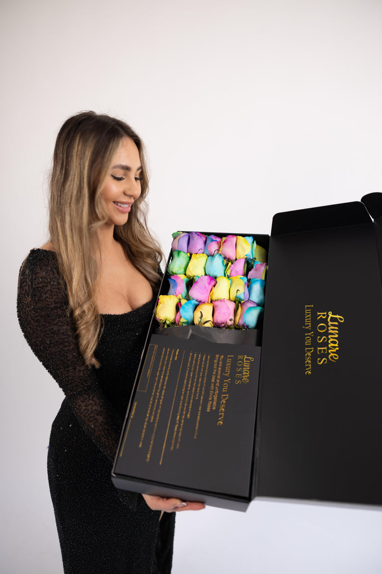 Vibrant Fresh Luxury Roses UK | Rainbow Roses Delivery